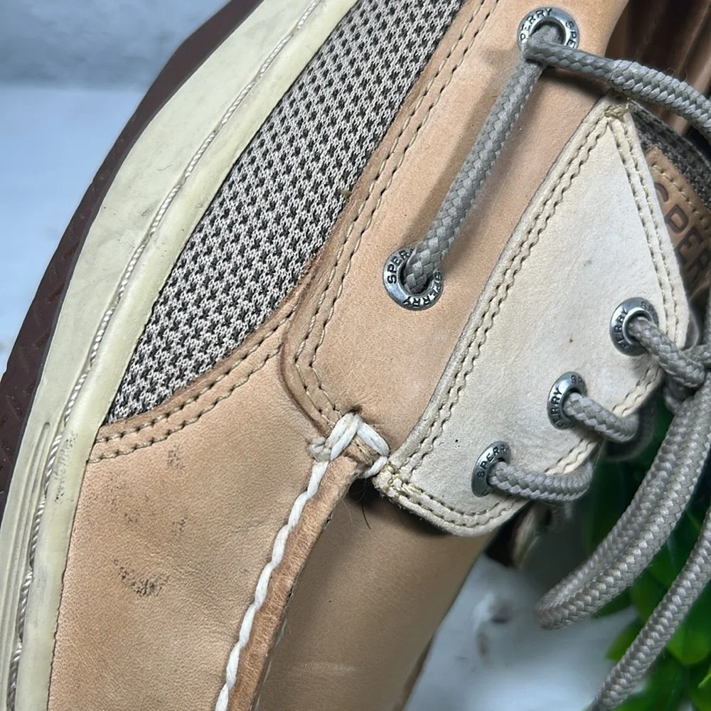 Sperry Billfish 3 Eye Leather Men's Top Sider Tan Cream Boat Shoes Loafer Style